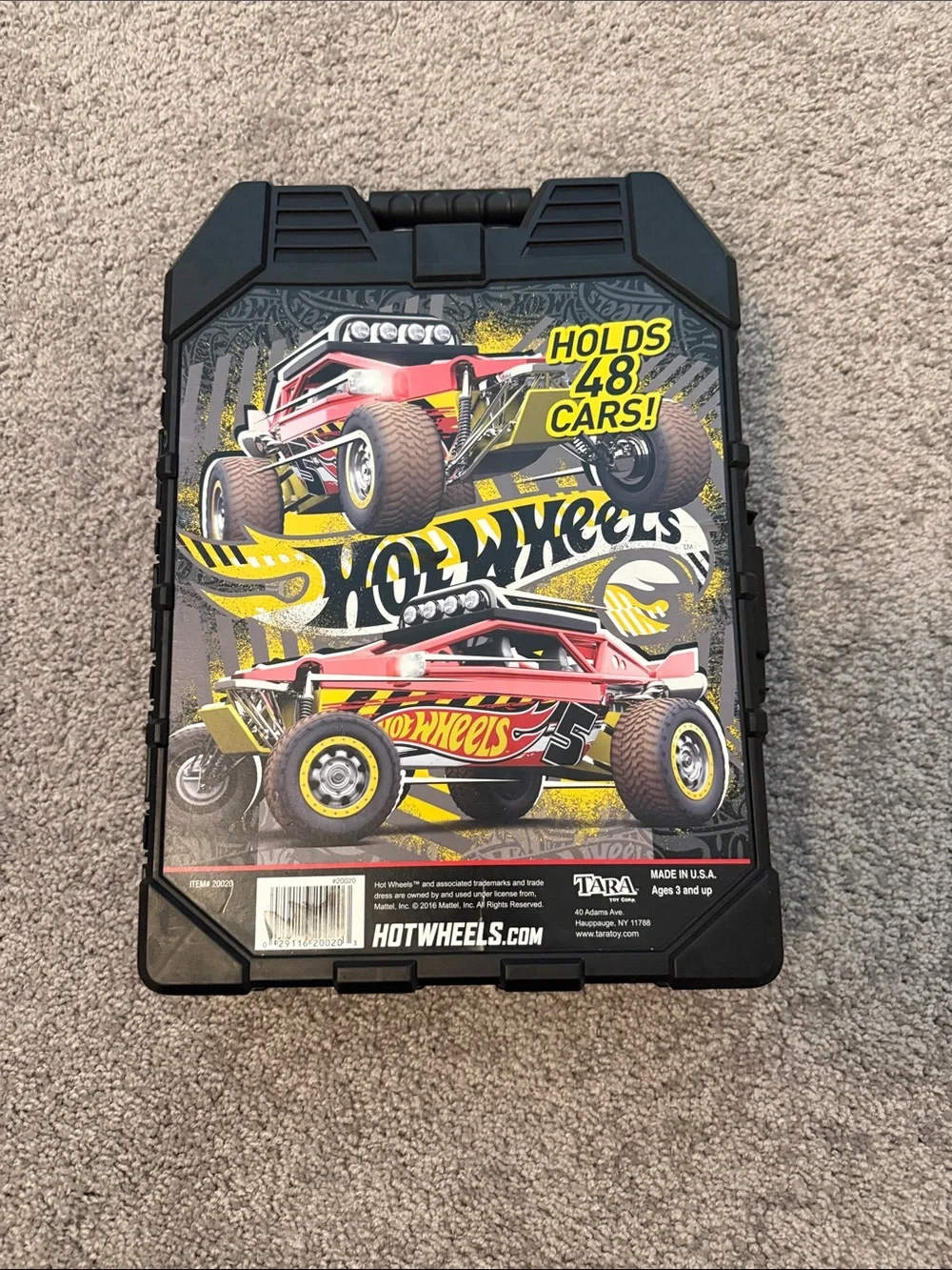 Hotwheels 48 Car Carrying Case Black with Red Graphics